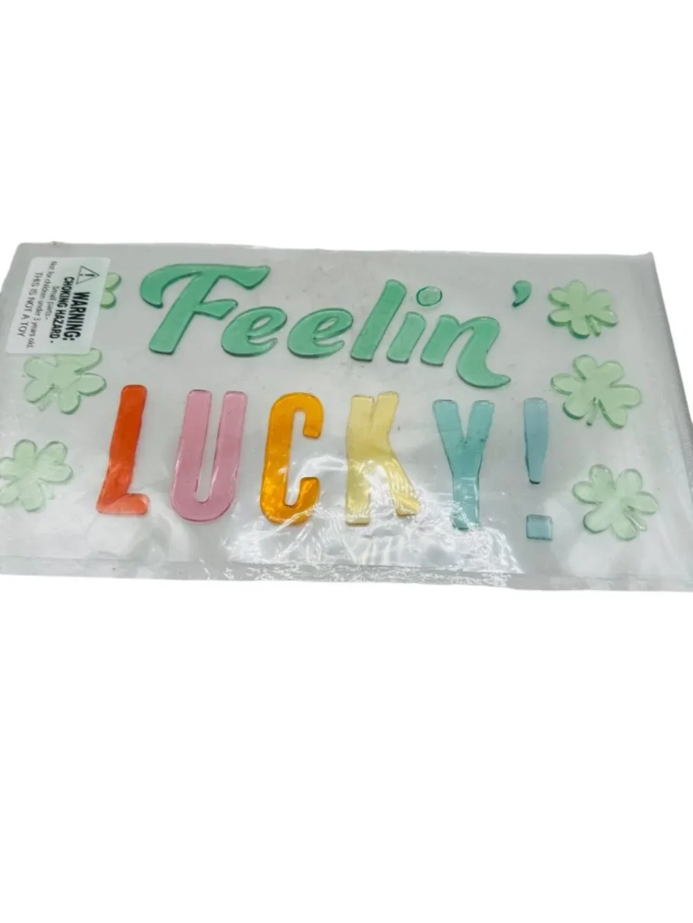 Feelin lucky rainbow Window Gel Clings Decorations, Ornaments Self-Adhesive